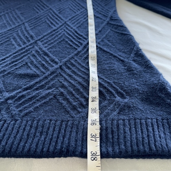 Banana Republic Blue Geo Cable Knit Cowl Neck Sweater Dress Sz XSP - Picture 9 of 13